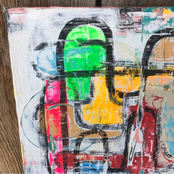 Colorful Textured Abstract Original Painting 20" x 16" - Picture 7 of 7